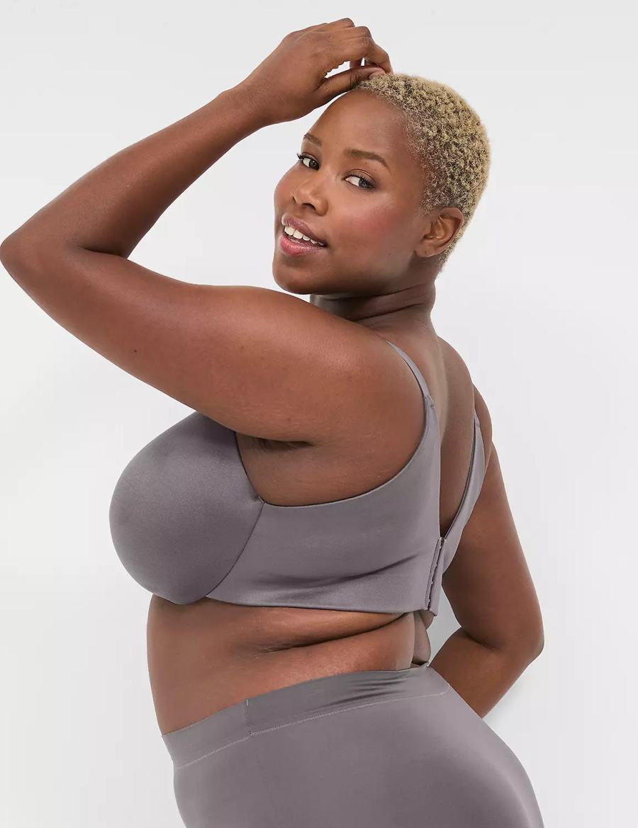 Dark Grey Lane Bryant Invisible Backsmoother Lightly Lined Full Coverage Women Bralettes | UYZ8424RJ