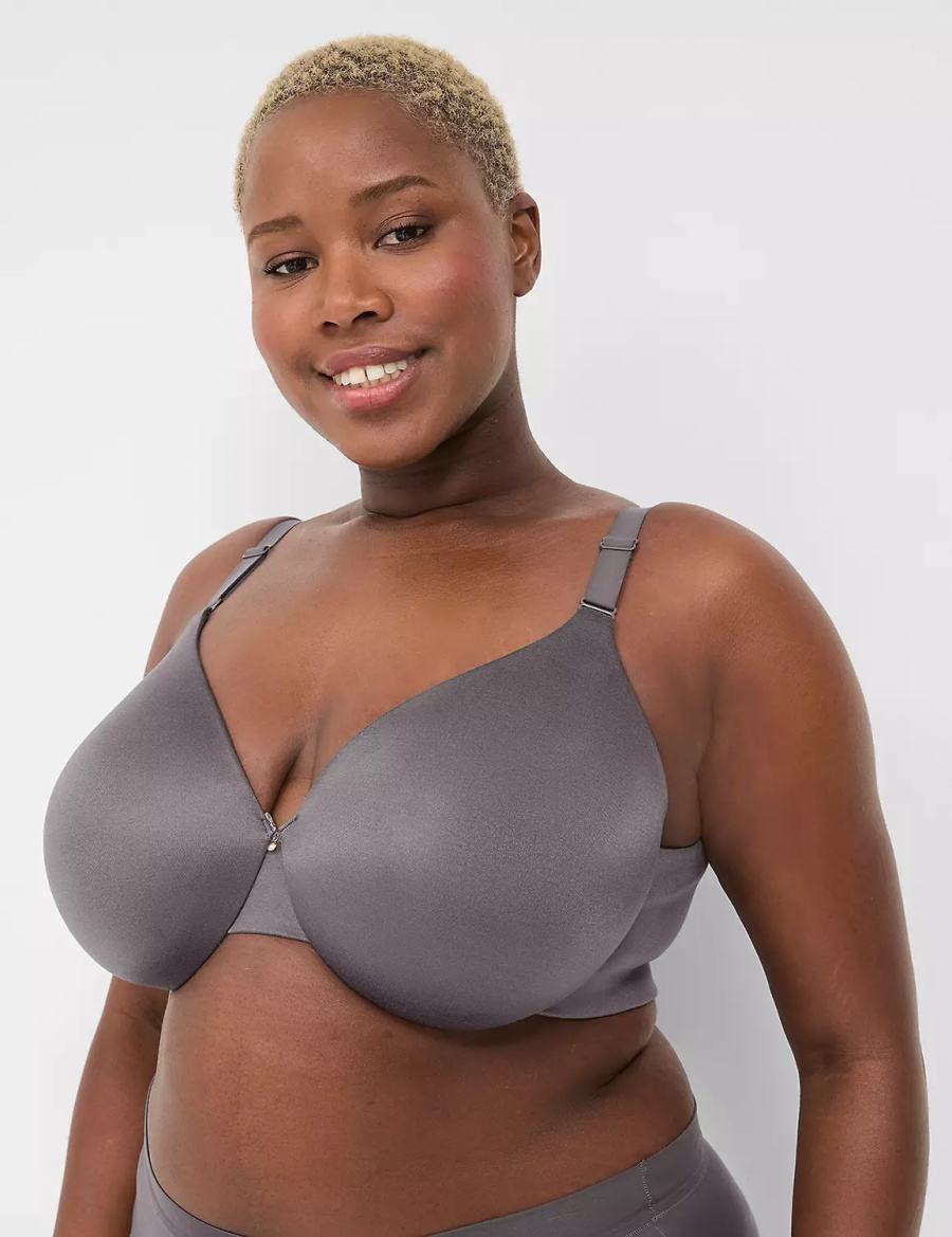 Dark Grey Lane Bryant Invisible Backsmoother Lightly Lined Full Coverage Women Bralettes | UYZ8424RJ