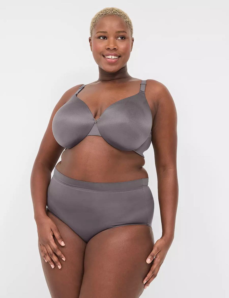 Dark Grey Lane Bryant Invisible Backsmoother Lightly Lined Full Coverage Women Bralettes | UYZ8424RJ