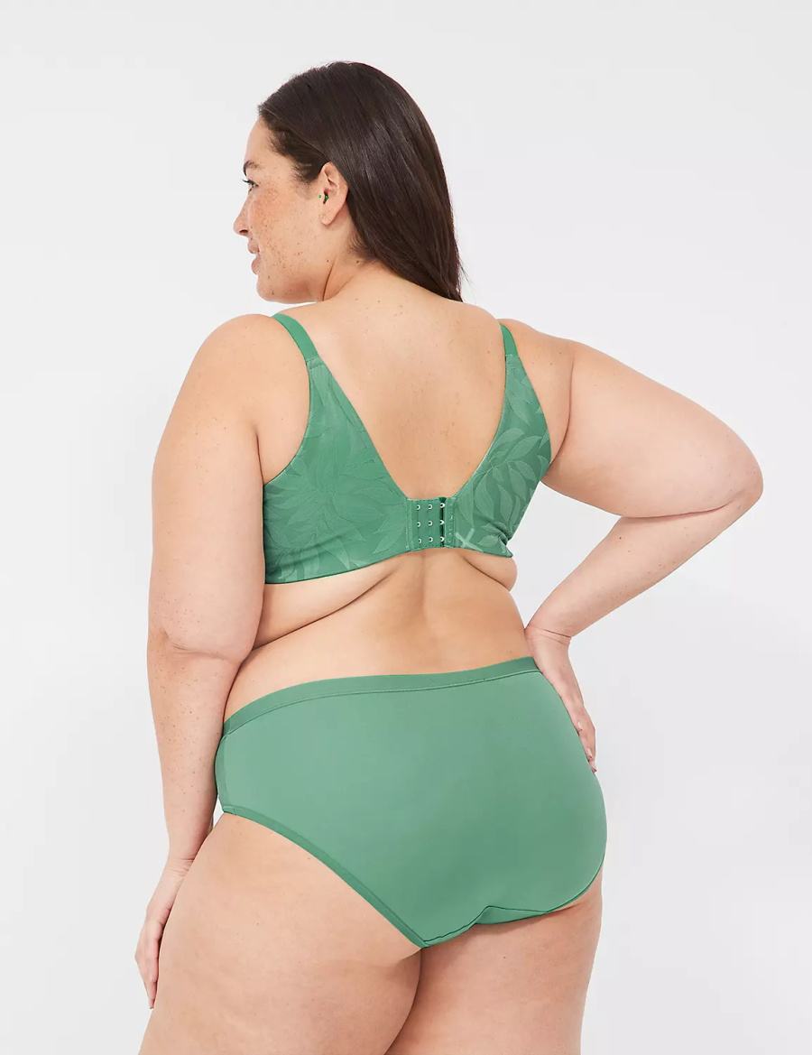 Deep Green Lane Bryant Invisible Lace Backsmoother Women Balconette Bra | UDX8278RJ