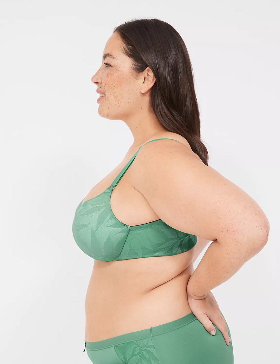 Deep Green Lane Bryant Invisible Lace Backsmoother Women Balconette Bra | UDX8278RJ