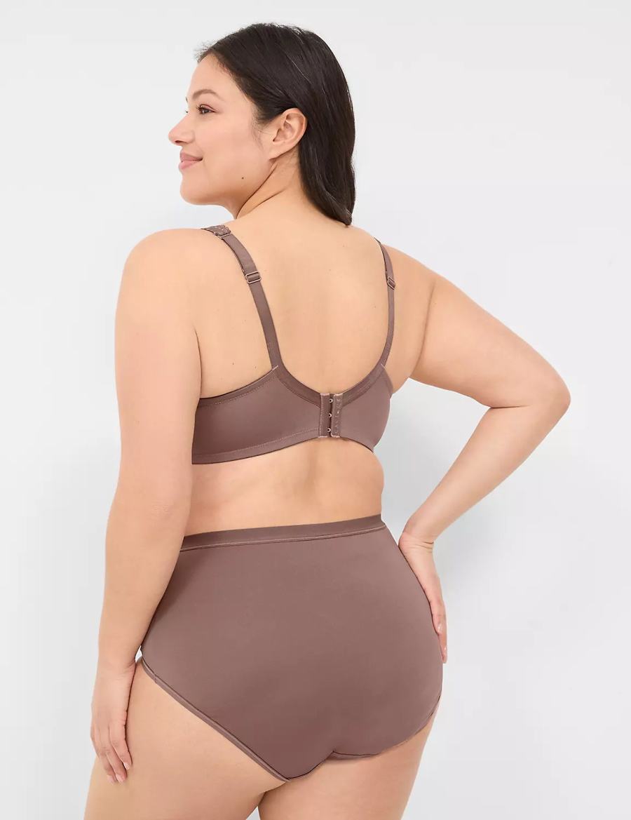 Deep Grey Brown Lane Bryant Lace Unlined Full Coverage Women Bralettes | CCK10068ZZ