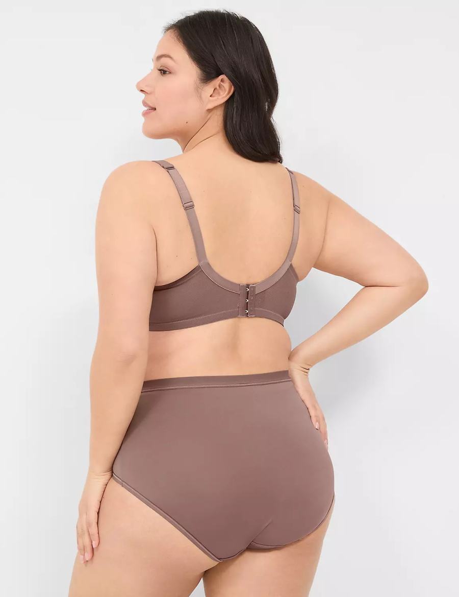 Deep Grey Brown Lane Bryant Unlined with Lace Women Balconette Bra | RVL6410IS