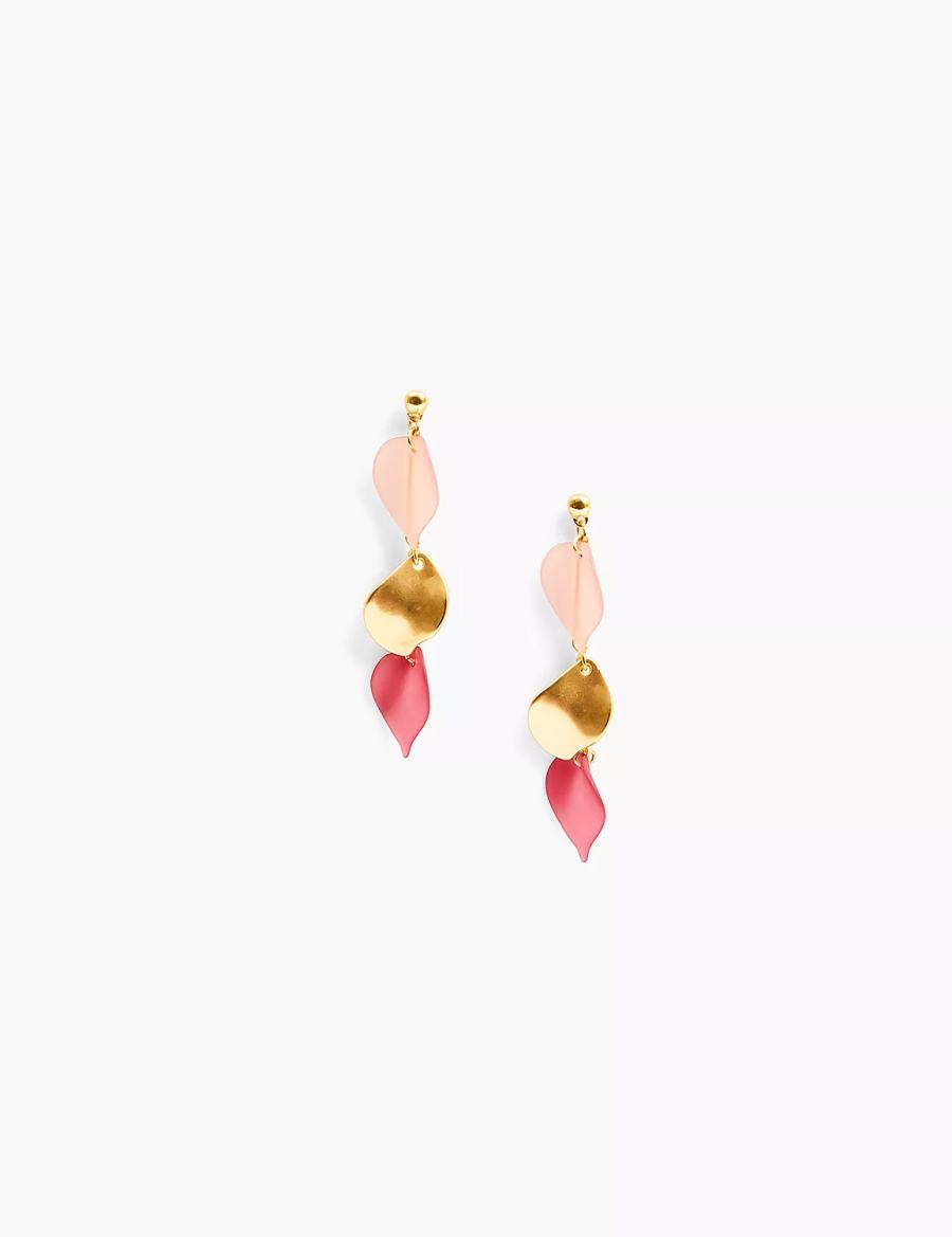 Gold Lane Bryant Cabernet Petal Drop Women Earrings | DIE162QQ