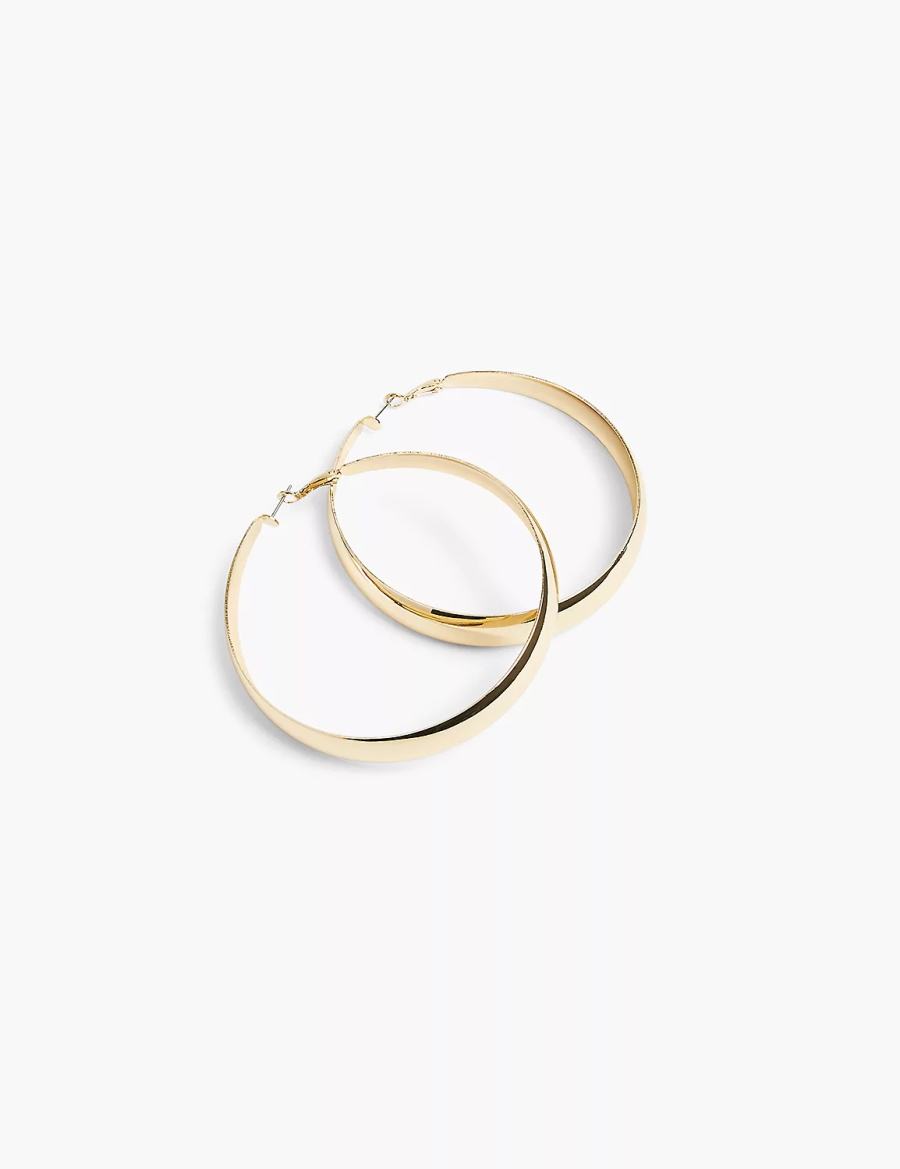 Gold Lane Bryant Extra Large Women Hoop Earrings | TJC4958AD