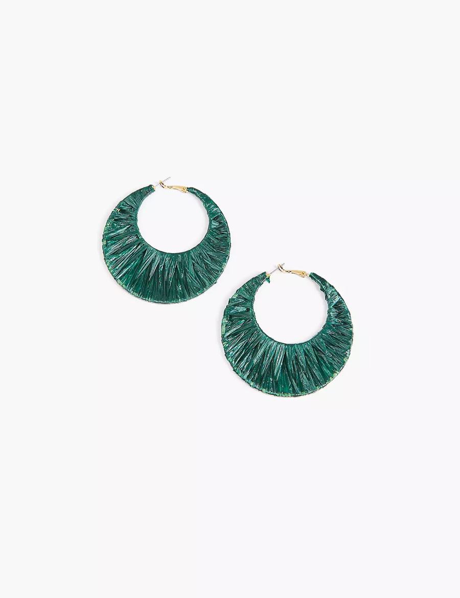 Gold Lane Bryant Green Oversized Women Hoop Earrings | UCF9242JT