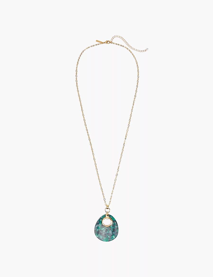 Gold Lane Bryant Green Resin Women Pendant Necklace | EXM4690DQ