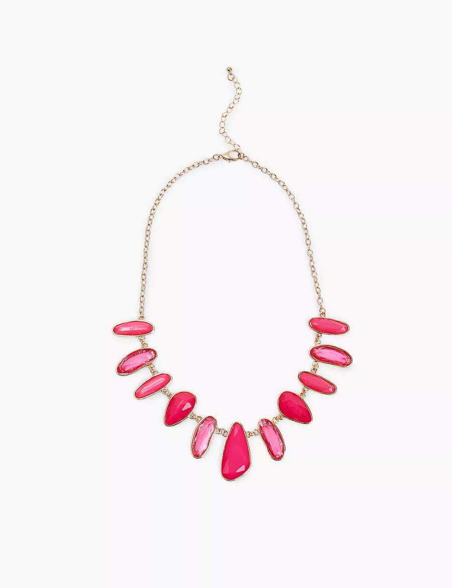 Gold Lane Bryant Pink Imitation Stone Women Necklace | CVR577VO