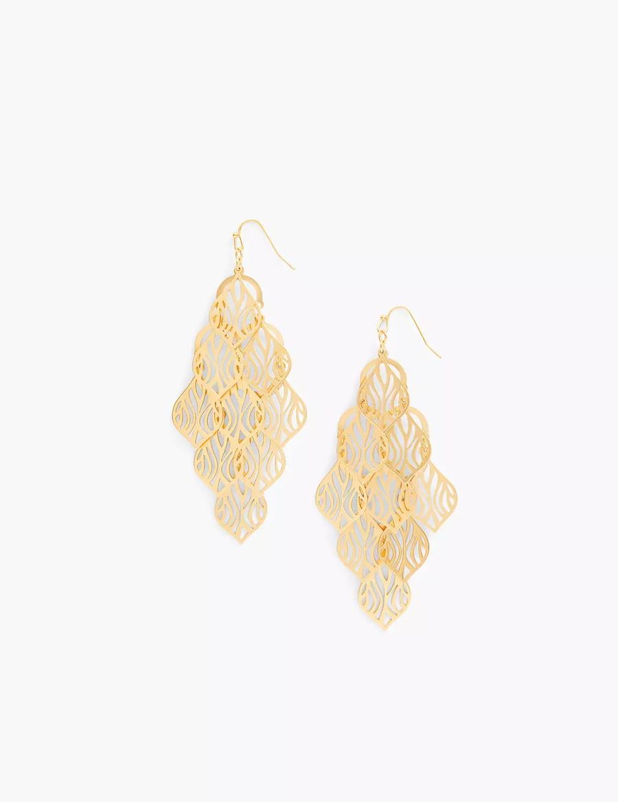 Gold Lane Bryant Zebra Print Chandelier Women Earrings | IJA299LP