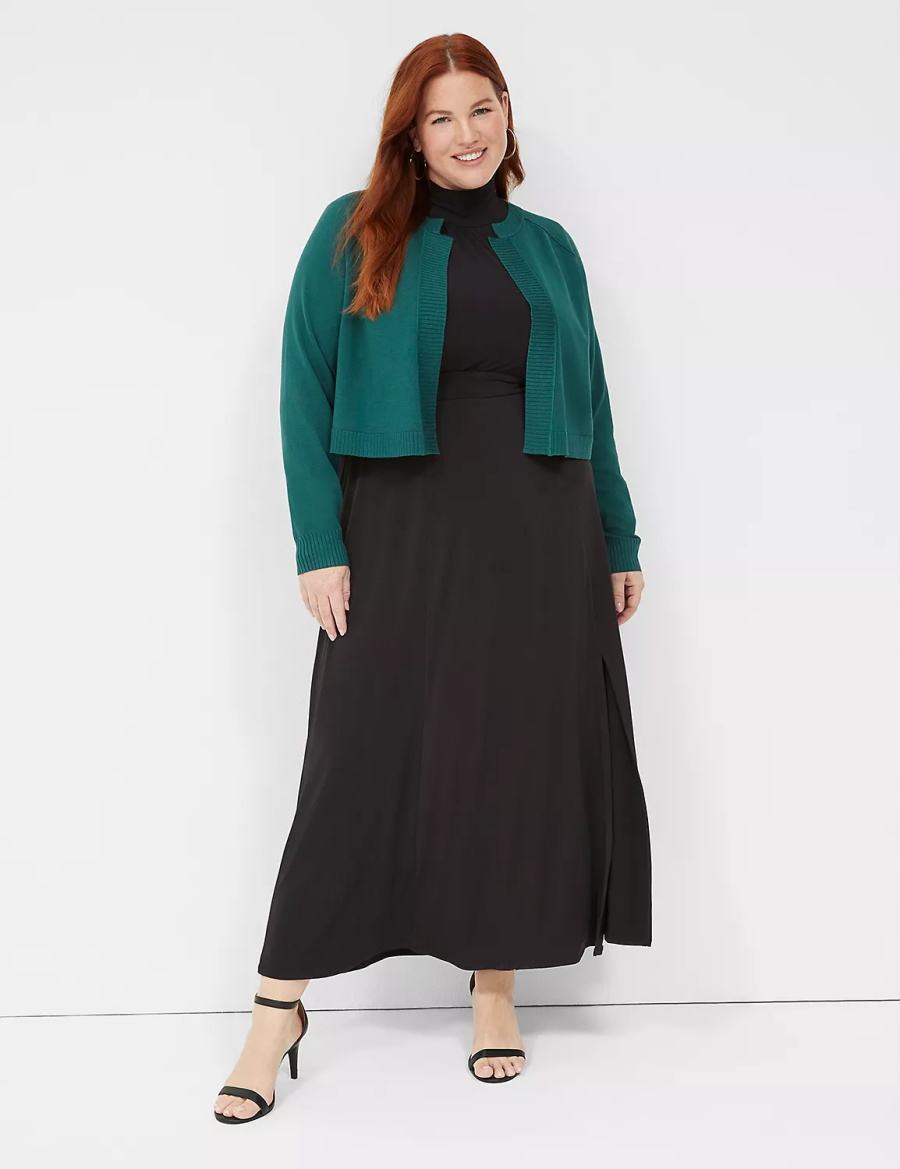 Green Lane Bryant Crop Open-Front Shrug Women Sweaters | UTJ1443WQ