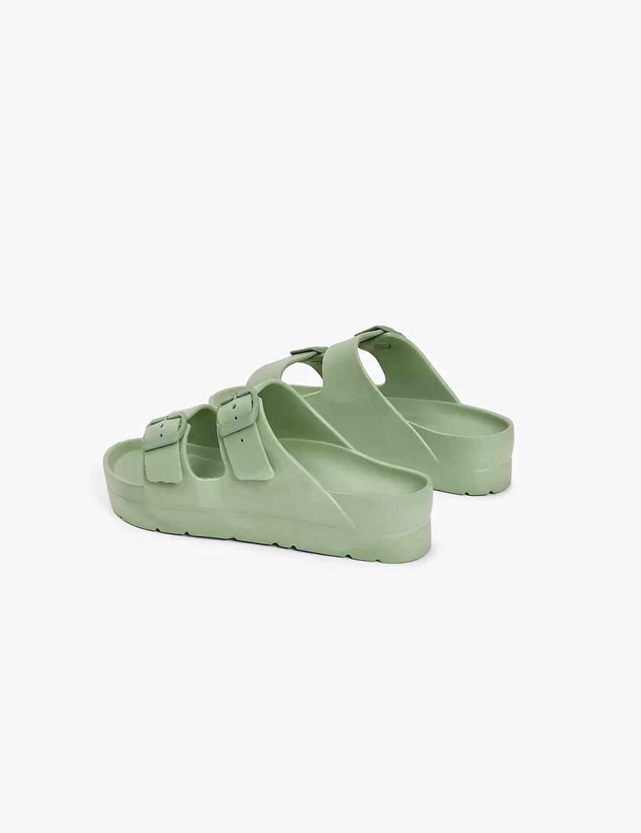 Green Lane Bryant Double-Band Women Slide Sandals | AAZ6558KF