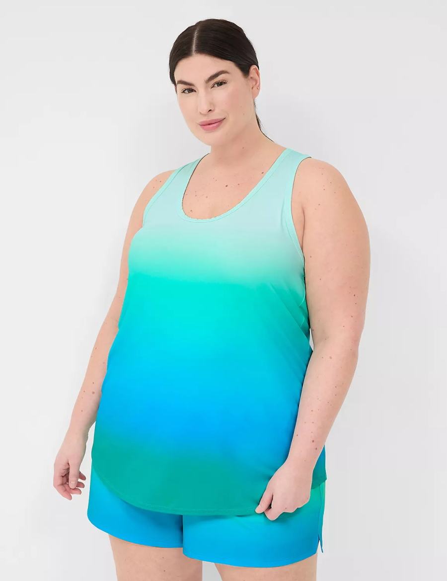 Green Lane Bryant LIVI Scoop-Neck Wicking Racerback Women Tank Top | RMR339UA