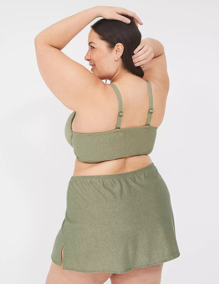 Green Lane Bryant Lurex Side Slit Swim Women Skirts | DXA8490WL