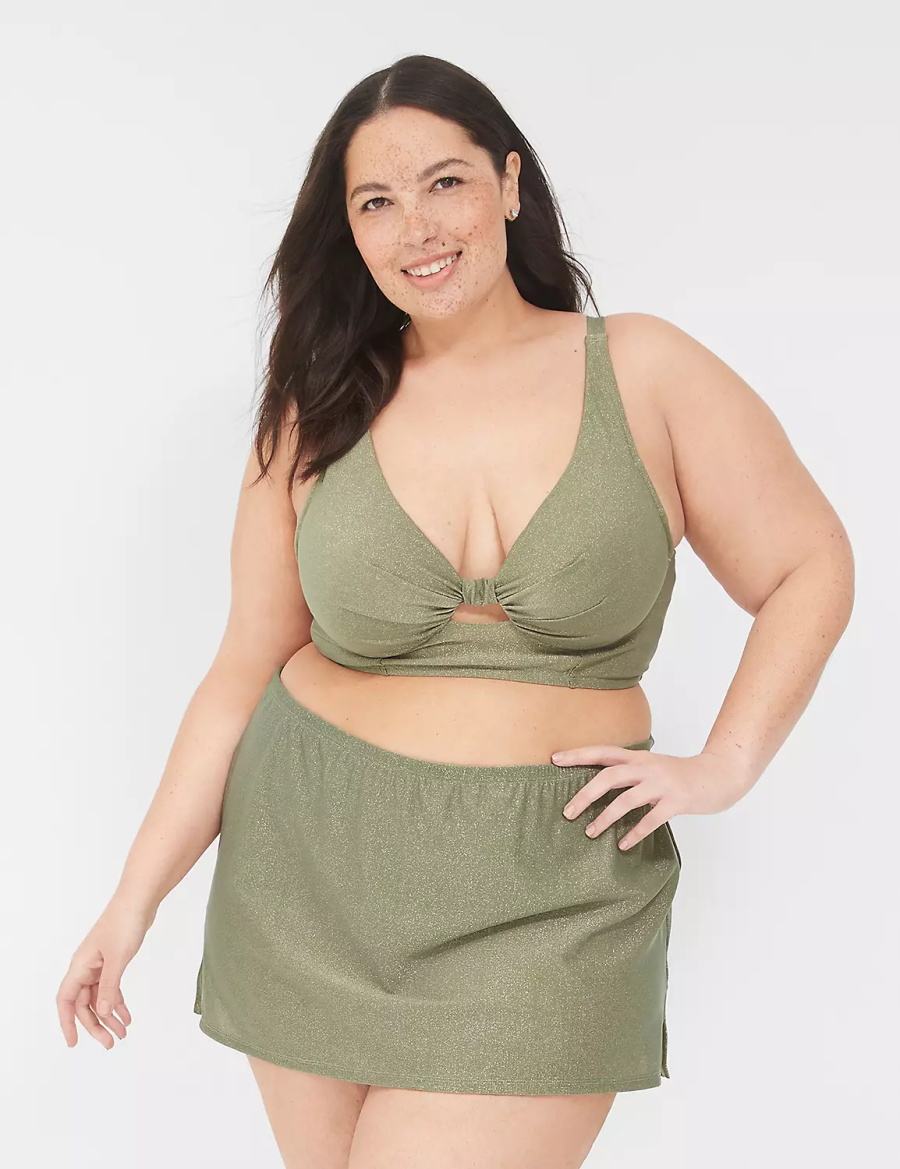 Green Lane Bryant Lurex Side Slit Swim Women Skirts | DXA8490WL