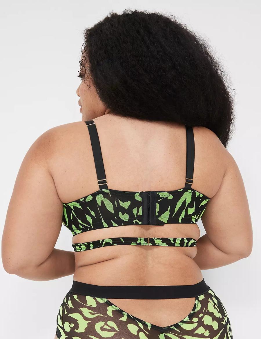 Green Lane Bryant Mesh Crossover Strappy Women Bralettes | KOV1048XG