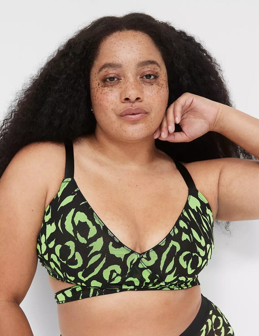 Green Lane Bryant Mesh Crossover Strappy Women Bralettes | KOV1048XG