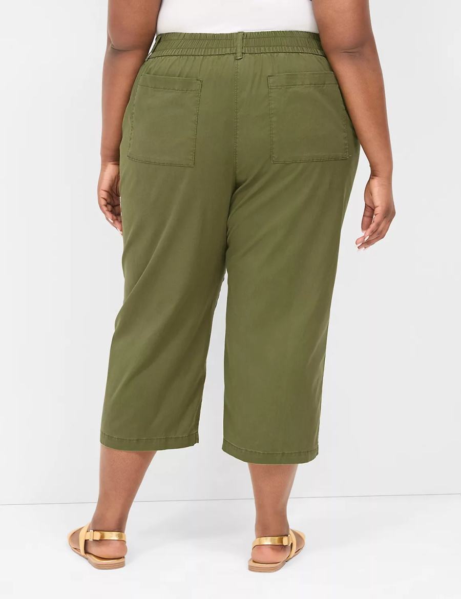 Green Lane Bryant Pull-On Soft Twill Capri Women Pants | MSR8799TJ