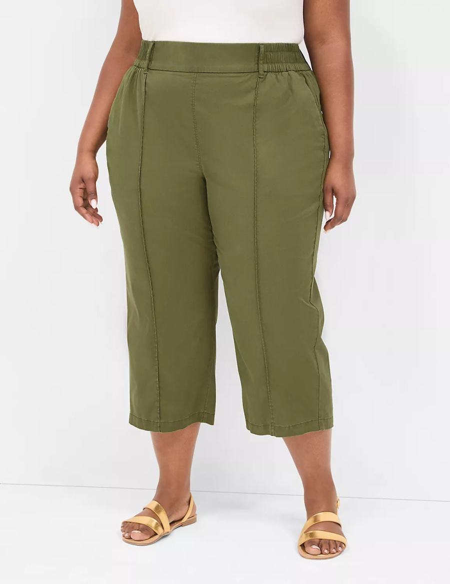 Green Lane Bryant Pull-On Soft Twill Capri Women Pants | MSR8799TJ