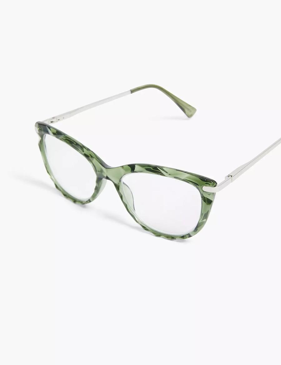 Green Lane Bryant Textured Cateye Reader Women Glasses | BOQ3124QQ