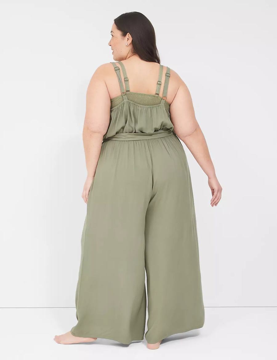 Green Lane Bryant Woven Jumpsuit Women Cover Ups | XWL9711IZ