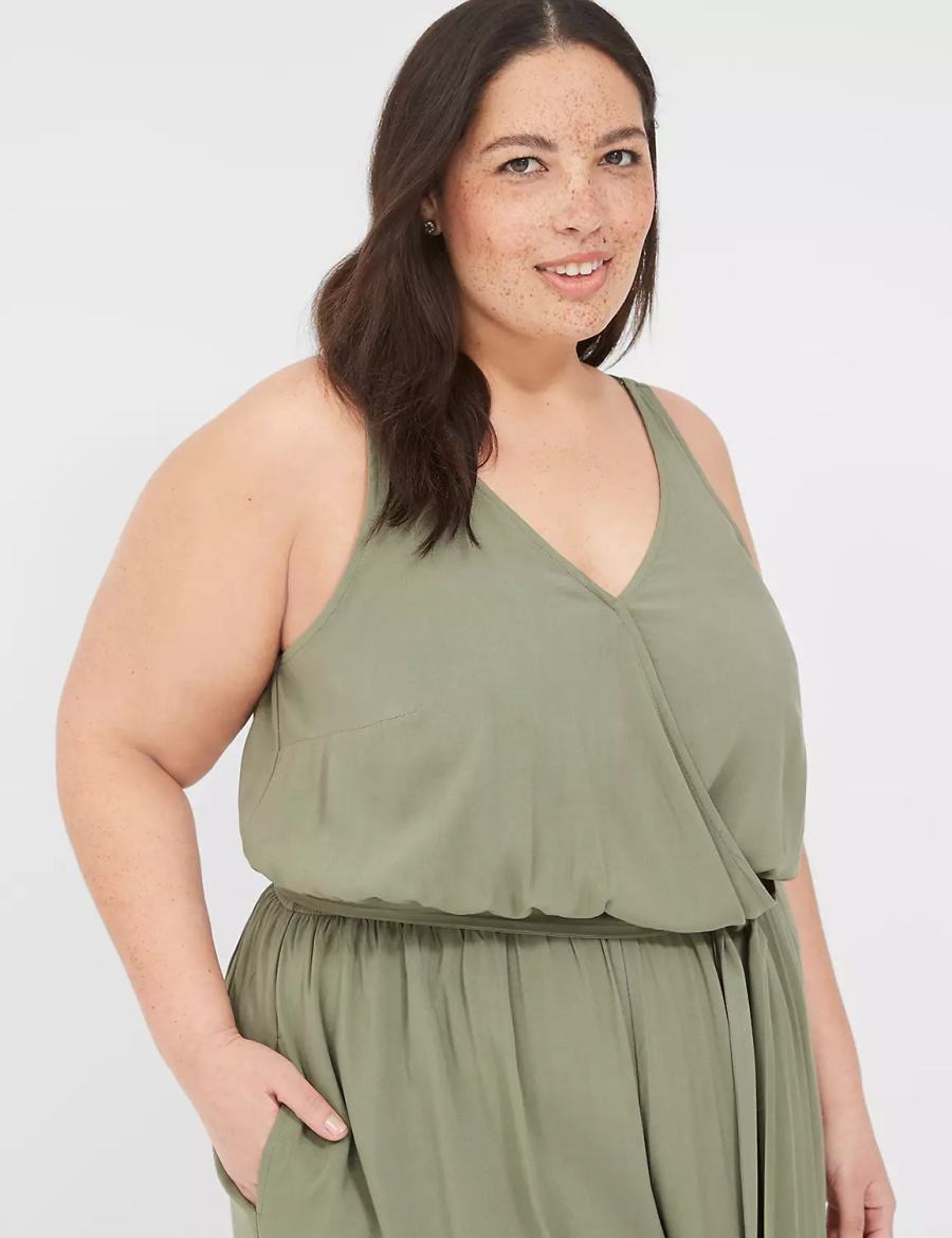 Green Lane Bryant Woven Jumpsuit Women Cover Ups | XWL9711IZ