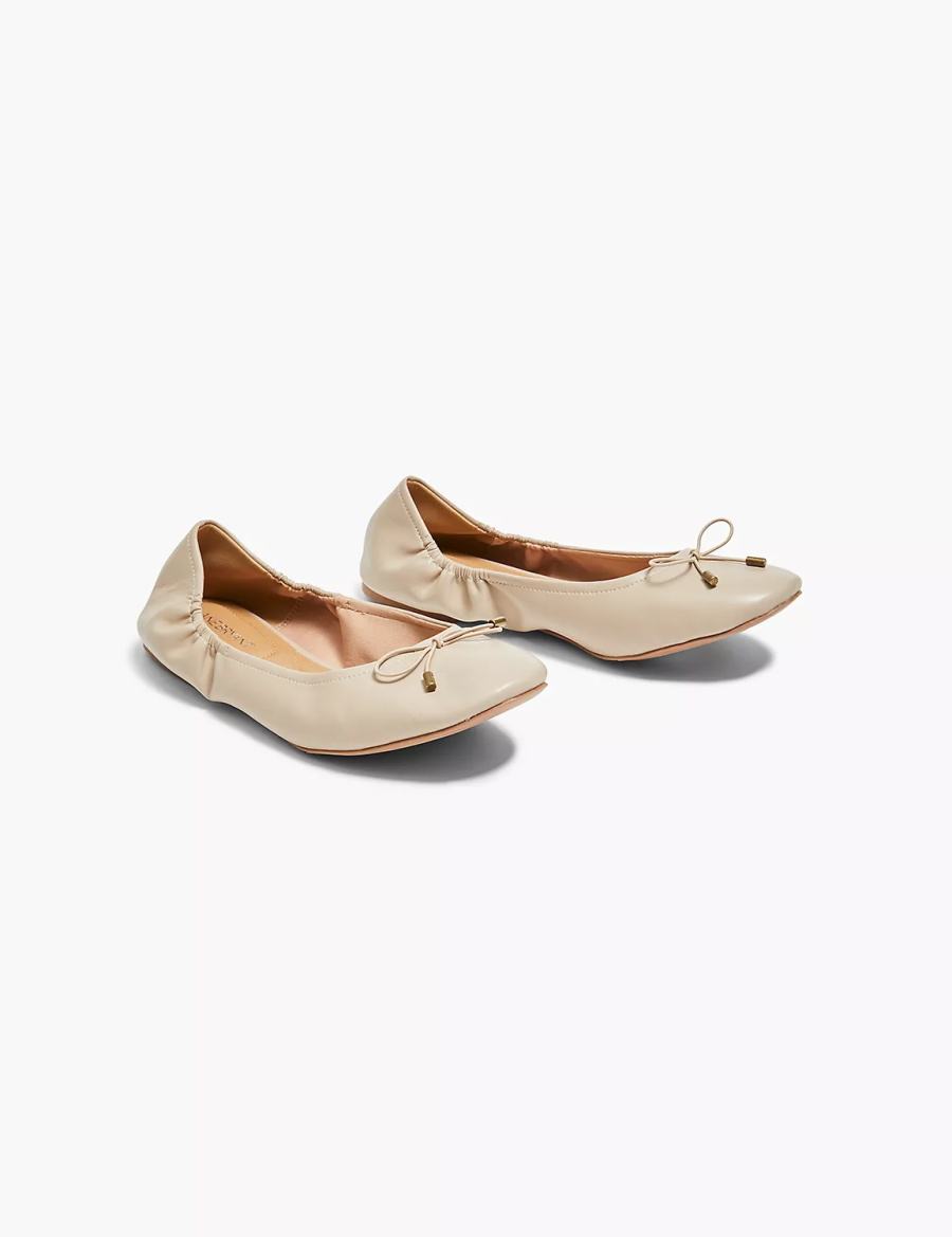 Grey Brown Lane Bryant Dream Cloud Bow Women Ballet Flats | IGA3470TN