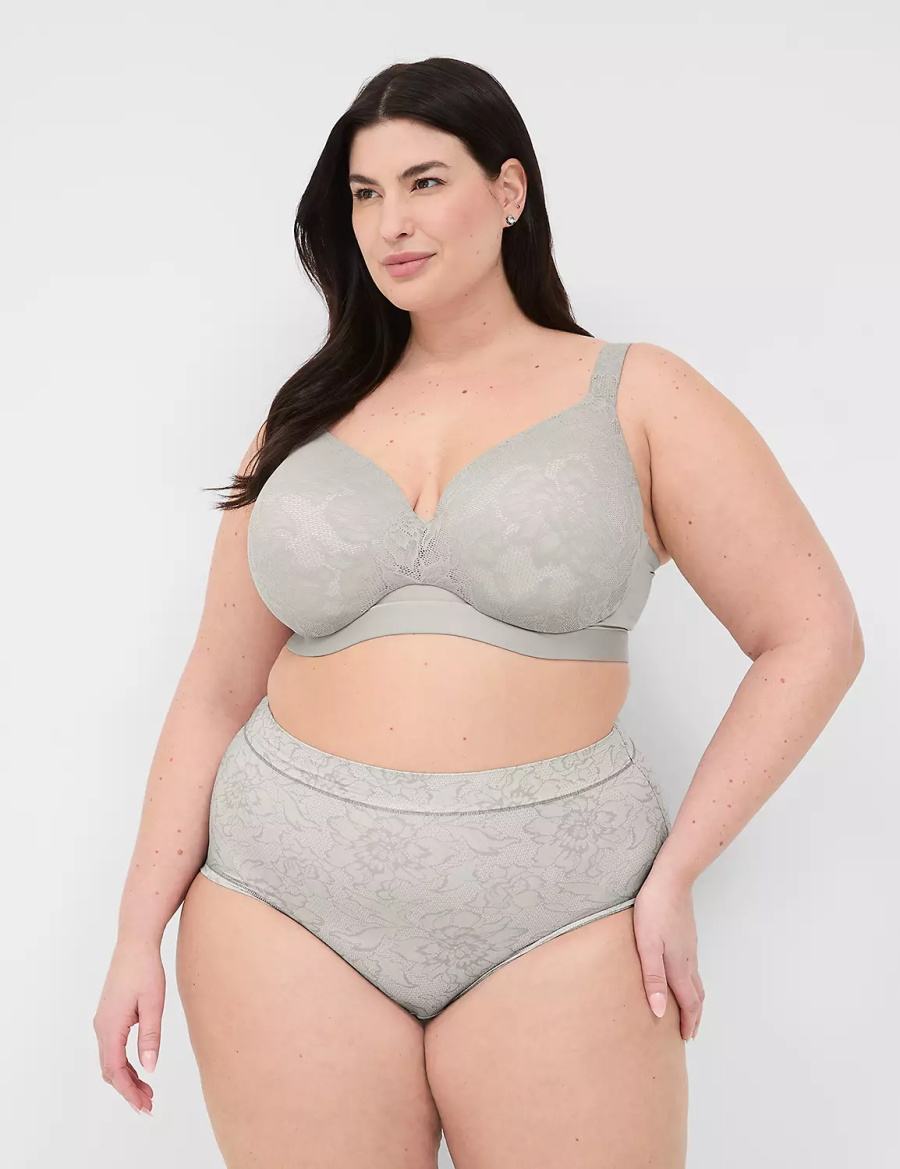 Grey Lane Bryant Comfort Bliss Lightly Lined Full Coverage With Lace Women Bralettes | CML7695NX