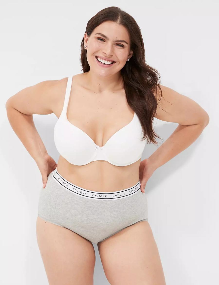 Grey Lane Bryant Cotton Full With Wide Waistband Women Briefs | OOY4496RM