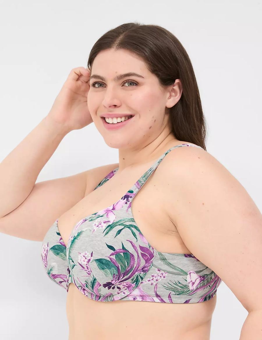 Grey Lane Bryant Cotton Lightly Lined Women T-Shirt Bra | FYZ1141PO