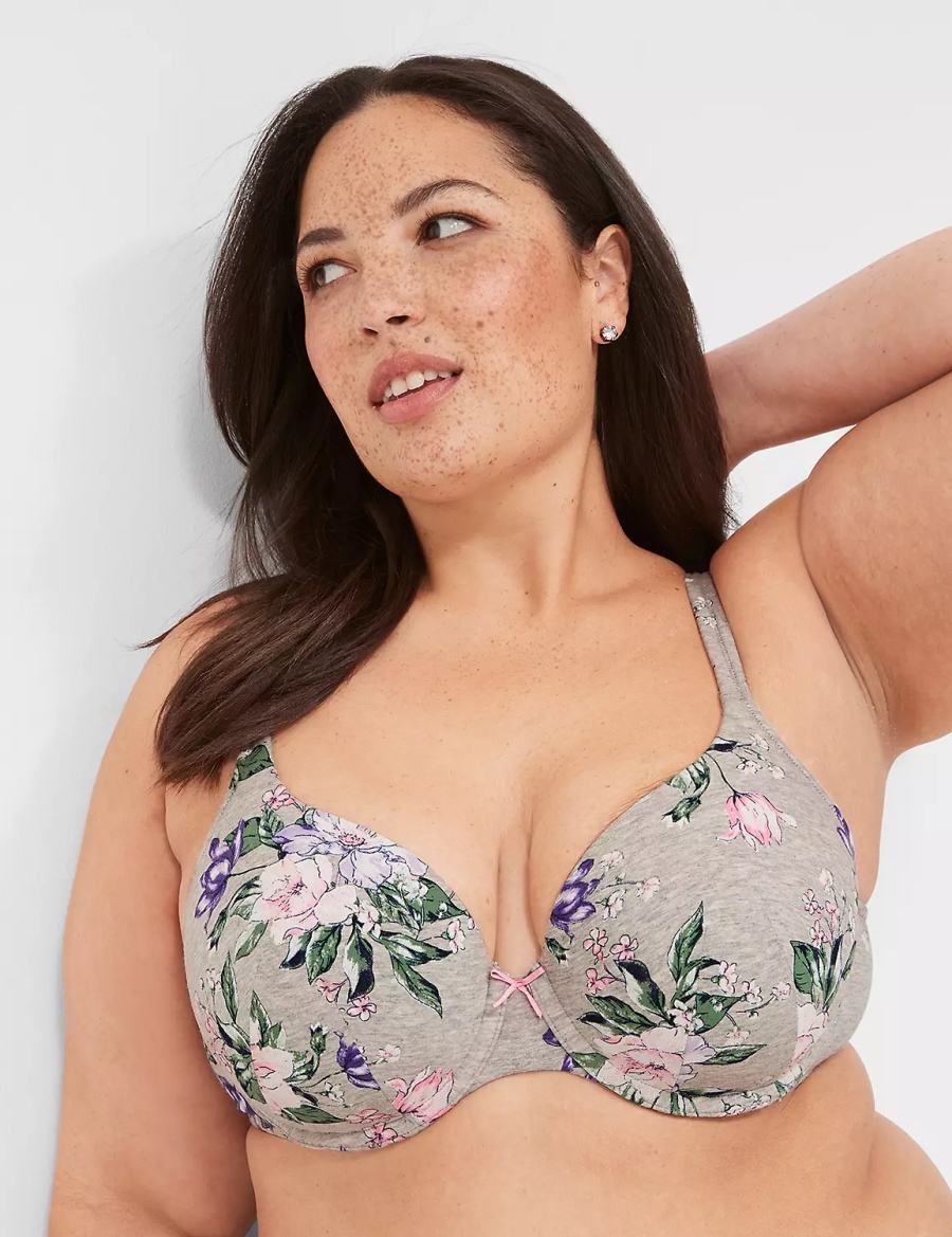 Grey Lane Bryant Cotton Lightly Lined Women T-Shirt Bra | WOE5325VV