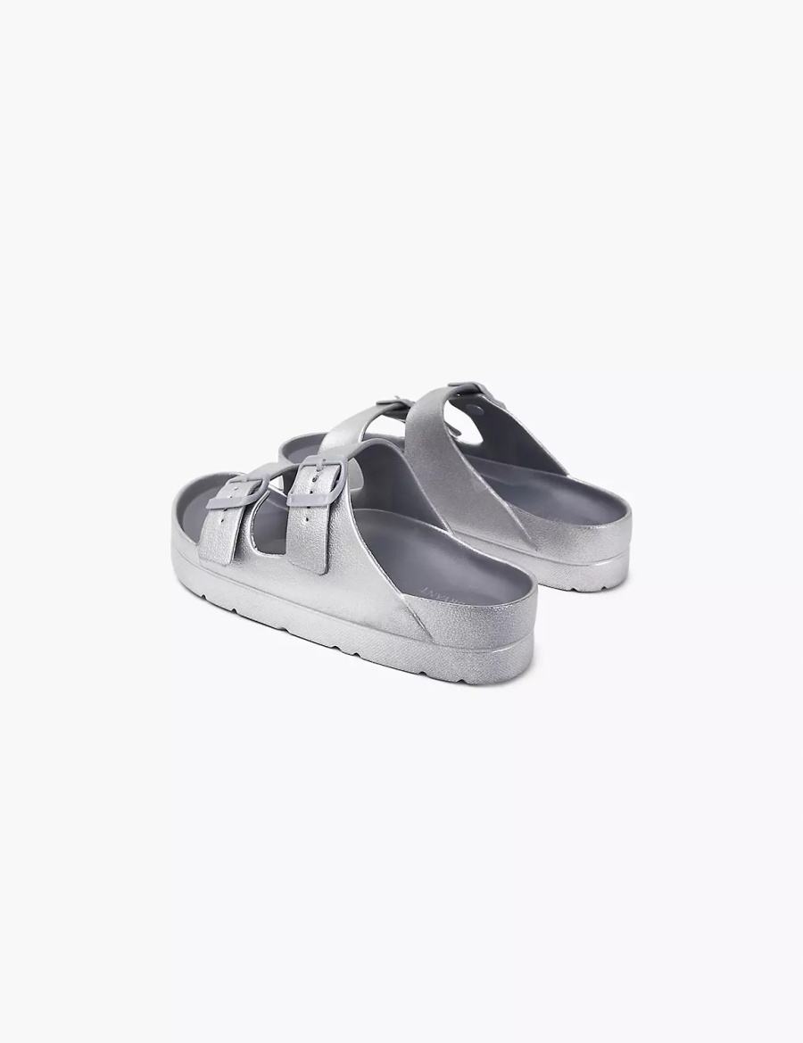 Grey Lane Bryant Double-Band Women Slide Sandals | FRZ9419BS