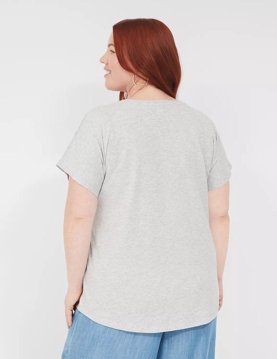 Grey Lane Bryant Embroidered Firecracker Graphic Tee Women T Shirts | AVF8115XE