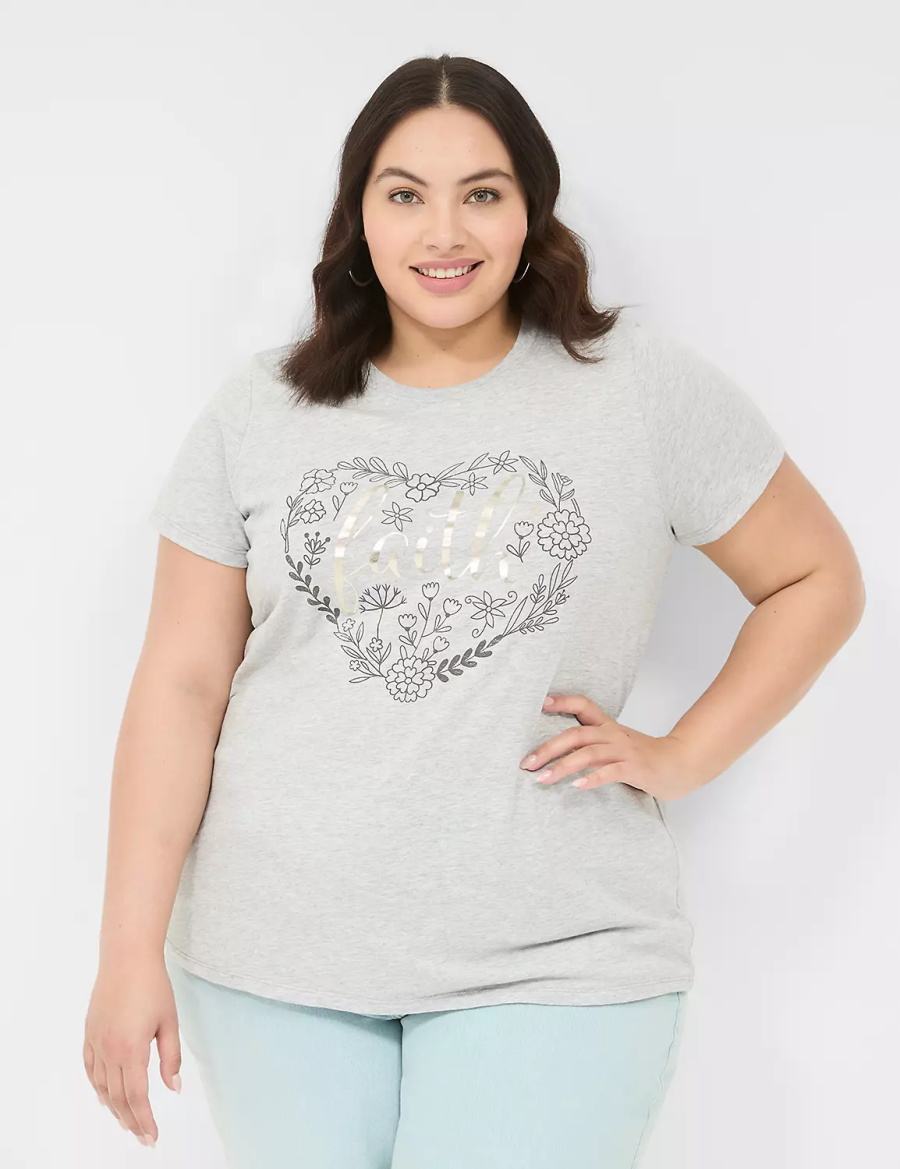 Grey Lane Bryant Faith Graphic Tee Women Tank Top | GUN4988CS