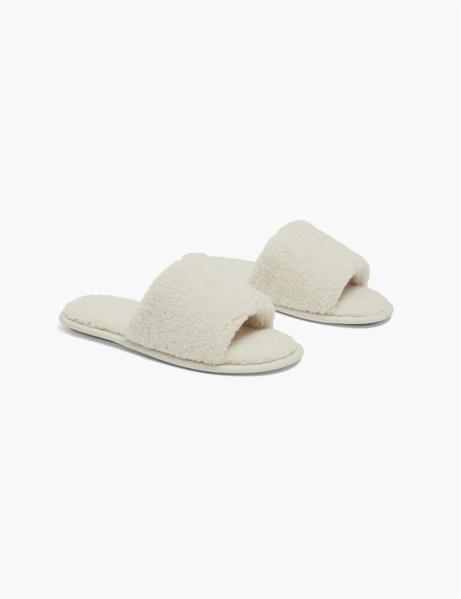 Grey Lane Bryant Faux-Fur Slide Women Slippers | QSL6261ID