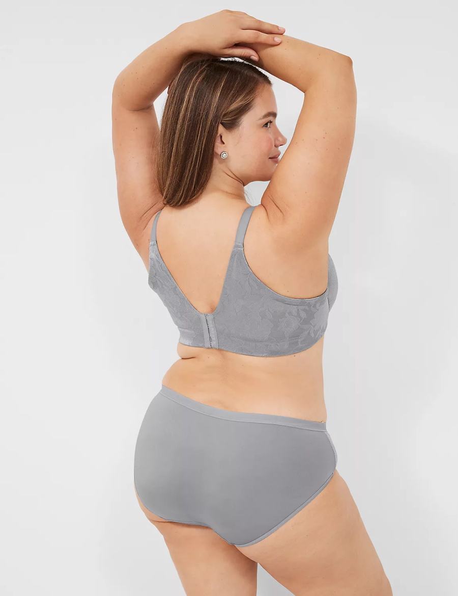 Grey Lane Bryant Invisible Lace Backsmoother Lightly Lined Women Balconette Bra | PBO3662NW