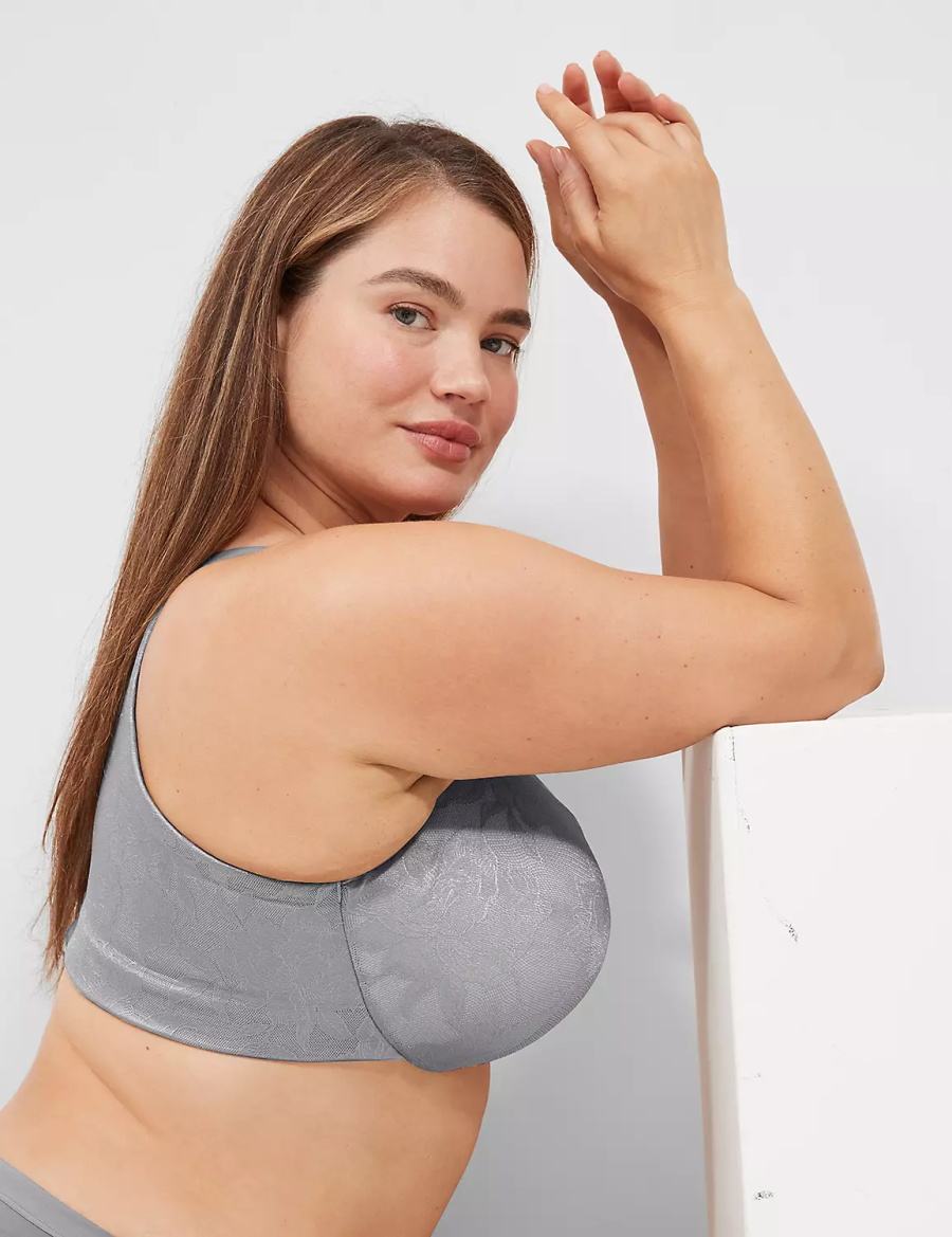 Grey Lane Bryant Invisible Lace Backsmoother Lightly Lined Women Balconette Bra | PBO3662NW