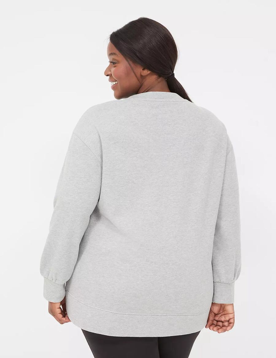 Grey Lane Bryant LIVI Crew-Neck French Terry Women Sweatshirts | CZO177JG