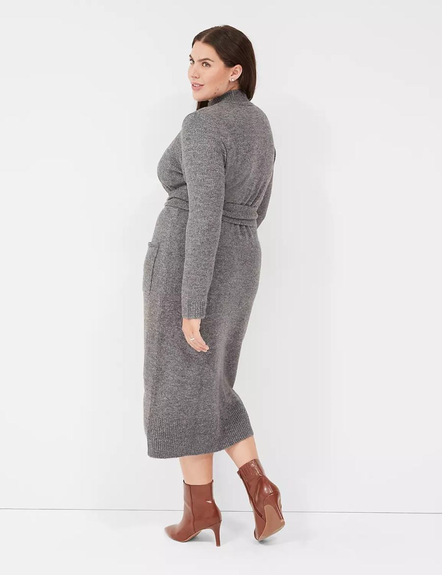 Grey Lane Bryant Mock-Necked Midi Sweater Women Midi Dress | MAY5434GV