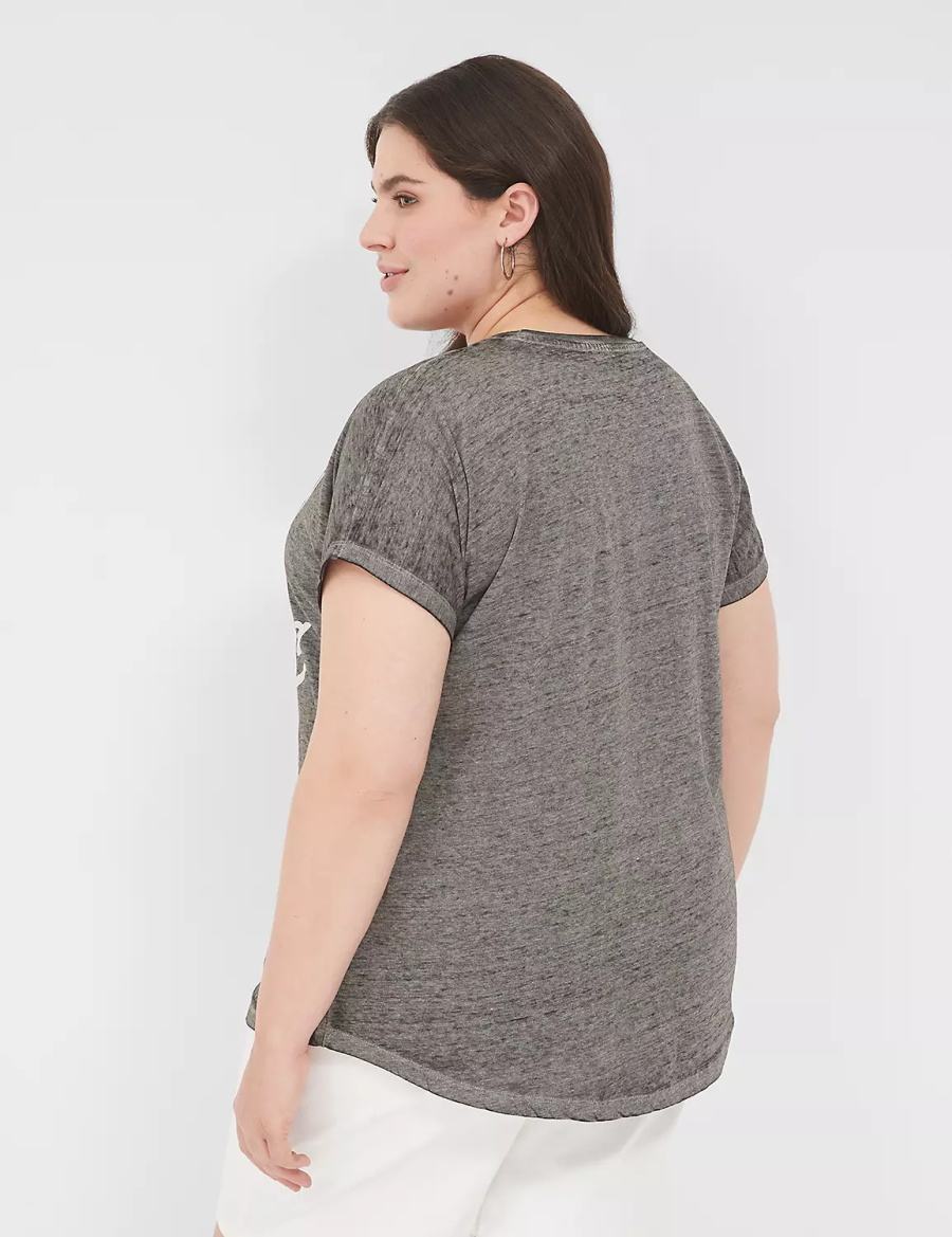 Grey Lane Bryant Probably Late For Something Graphic Tee Women T Shirts | TQG11100IE