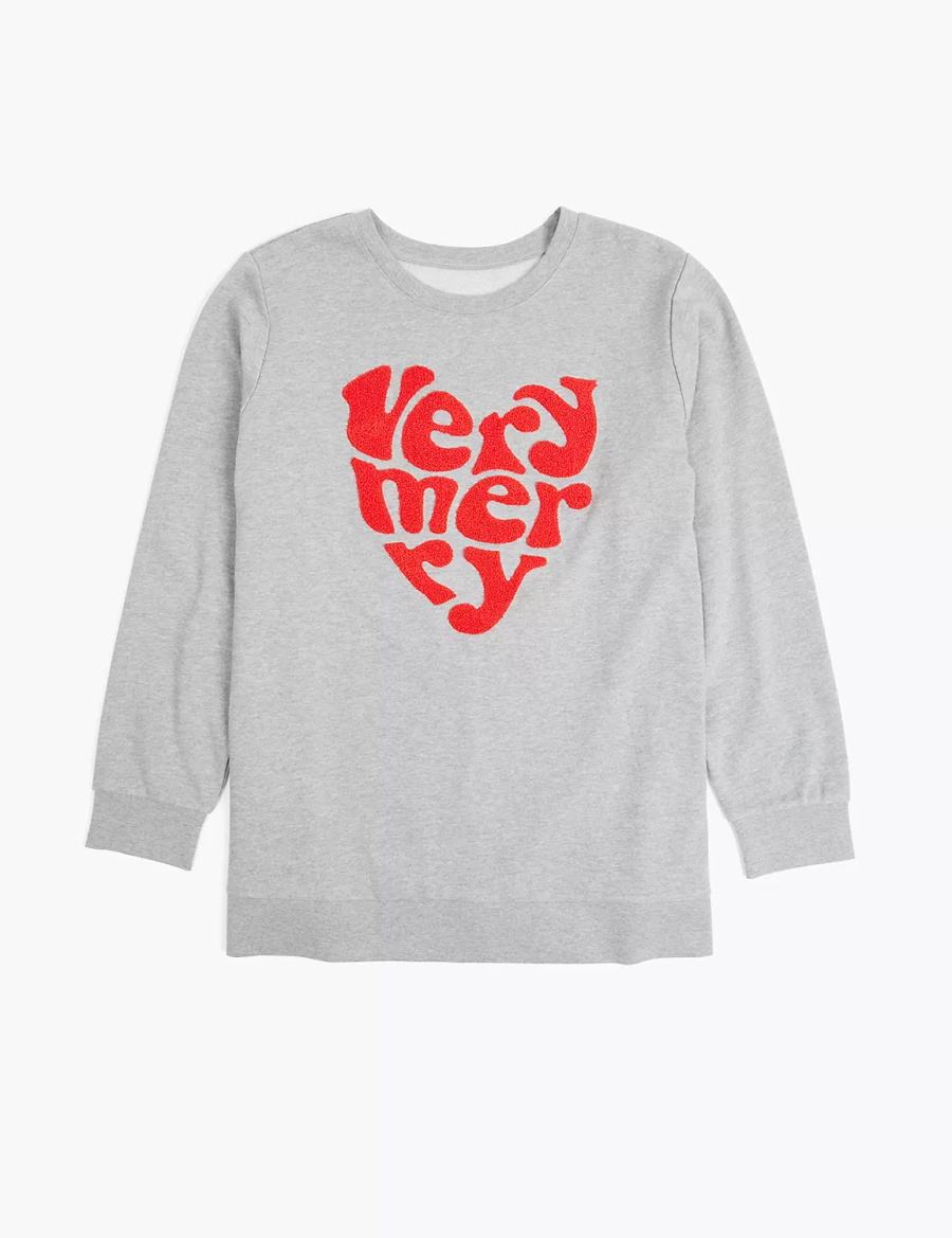 Grey Lane Bryant Very Merry Graphic Women Sweatshirts | IKM3390YS