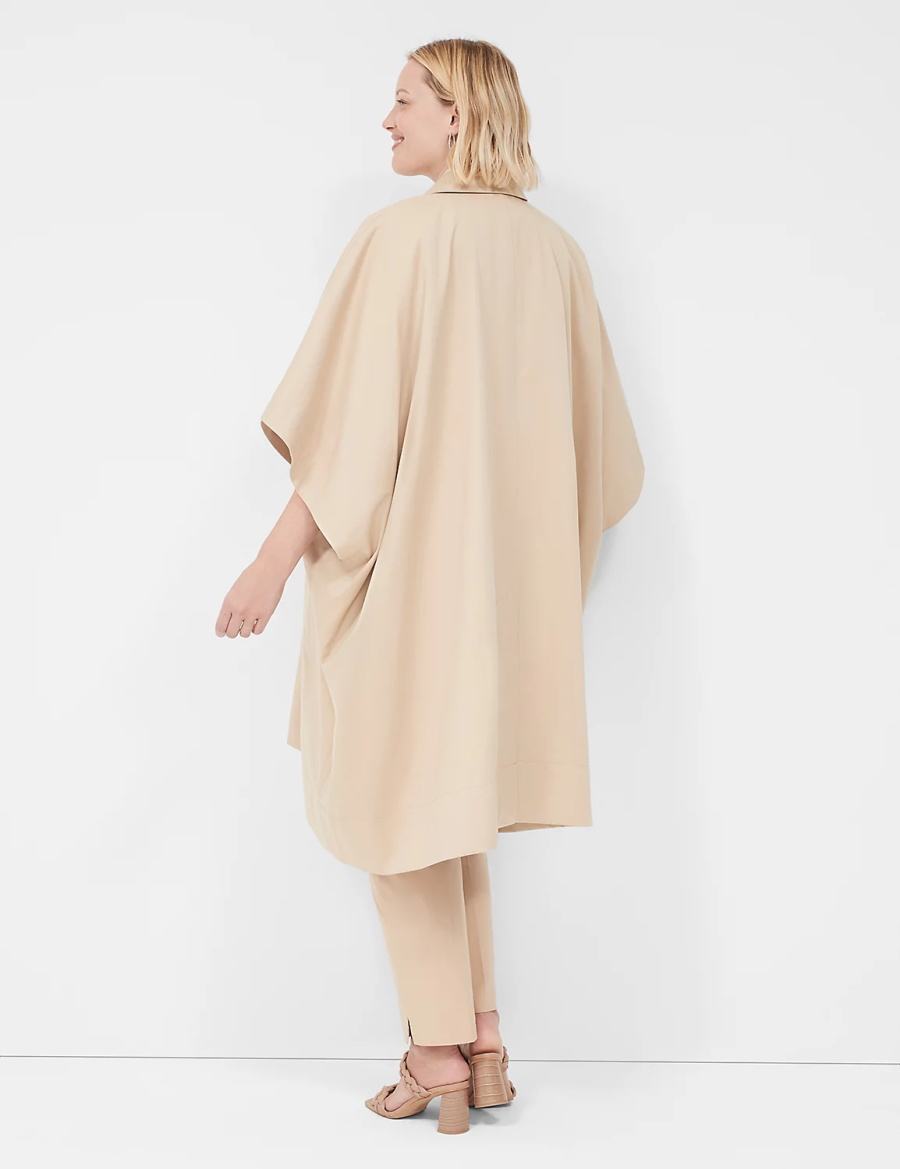 Khaki Lane Bryant Oversized Trench Poncho Women Ponchos | JKF9031UB