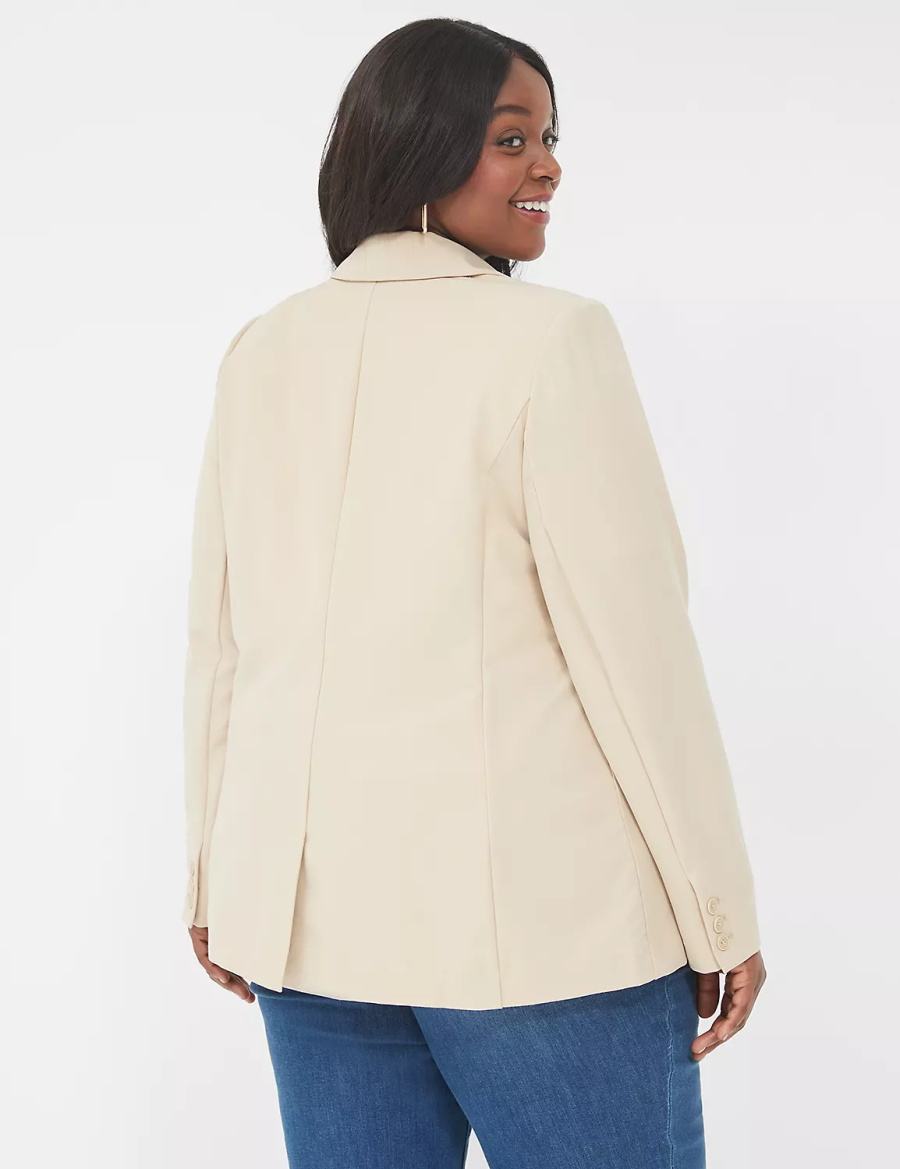 Khaki Lane Bryant Perfect Drape Women Blazers | WEQ1621WP