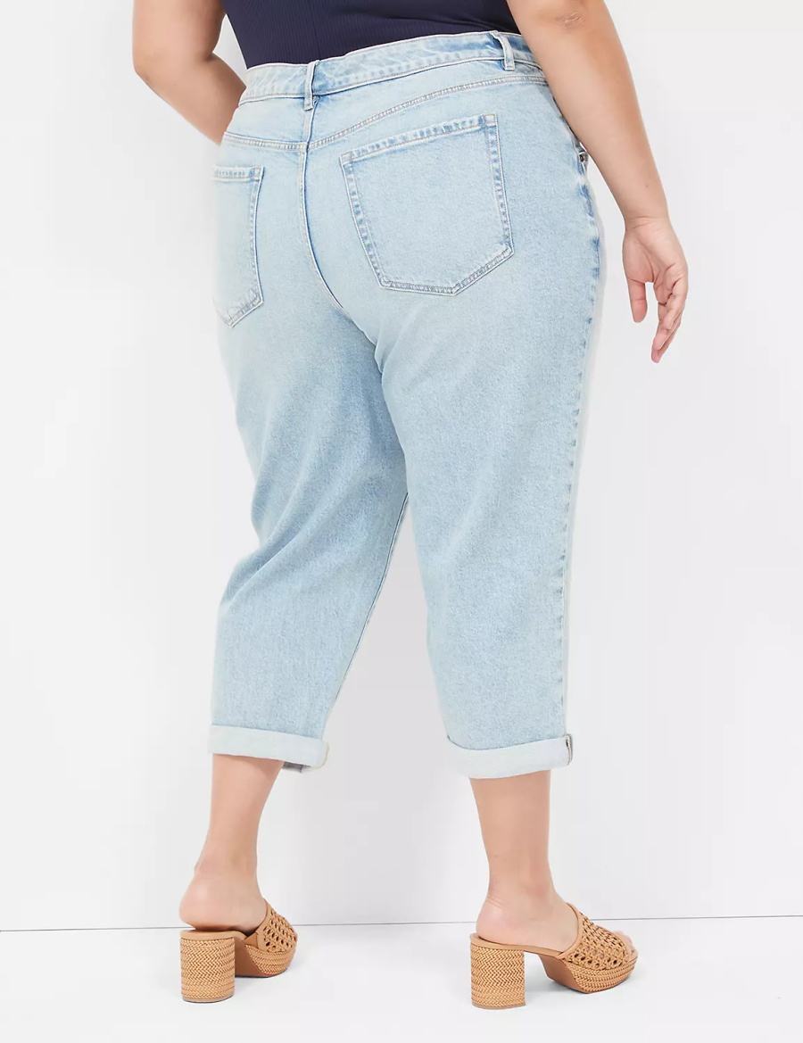 Light Blue Lane Bryant Boyfriend Fit Capri Women Jeans | ILT5540CC