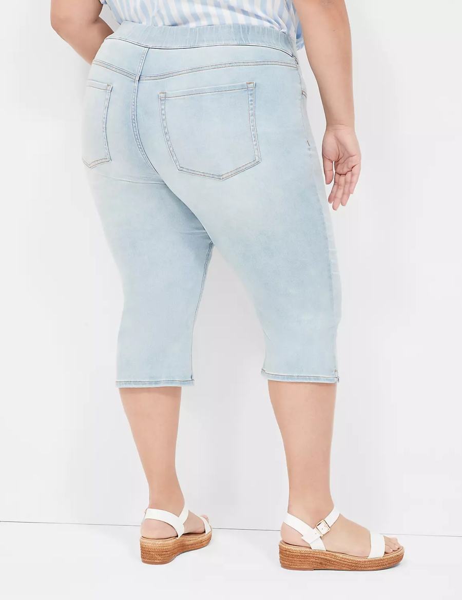 Light Blue Lane Bryant Pull-On Fit High-Rise Pedal Women Jeggings | MVP2321BZ