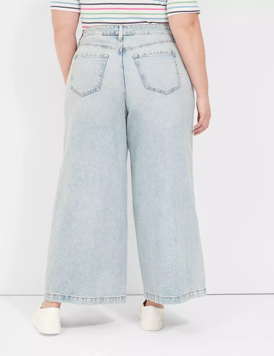 Light Blue Lane Bryant Signature Fit High-Rise Ultra Wide Leg Women Jeans | CRP1897VT