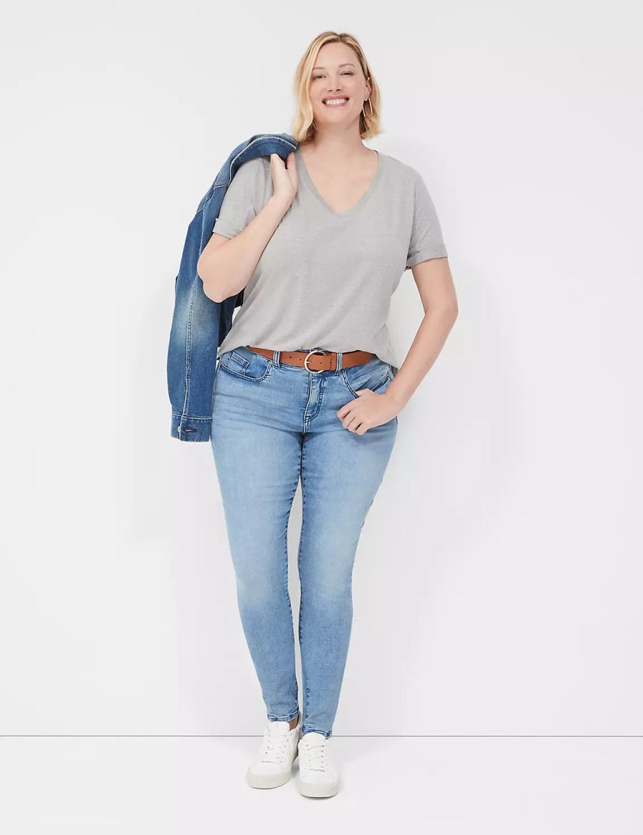 Light Blue Lane Bryant Tighter Tummy High-Rise Skinny Women Jeans | NXV1218UM