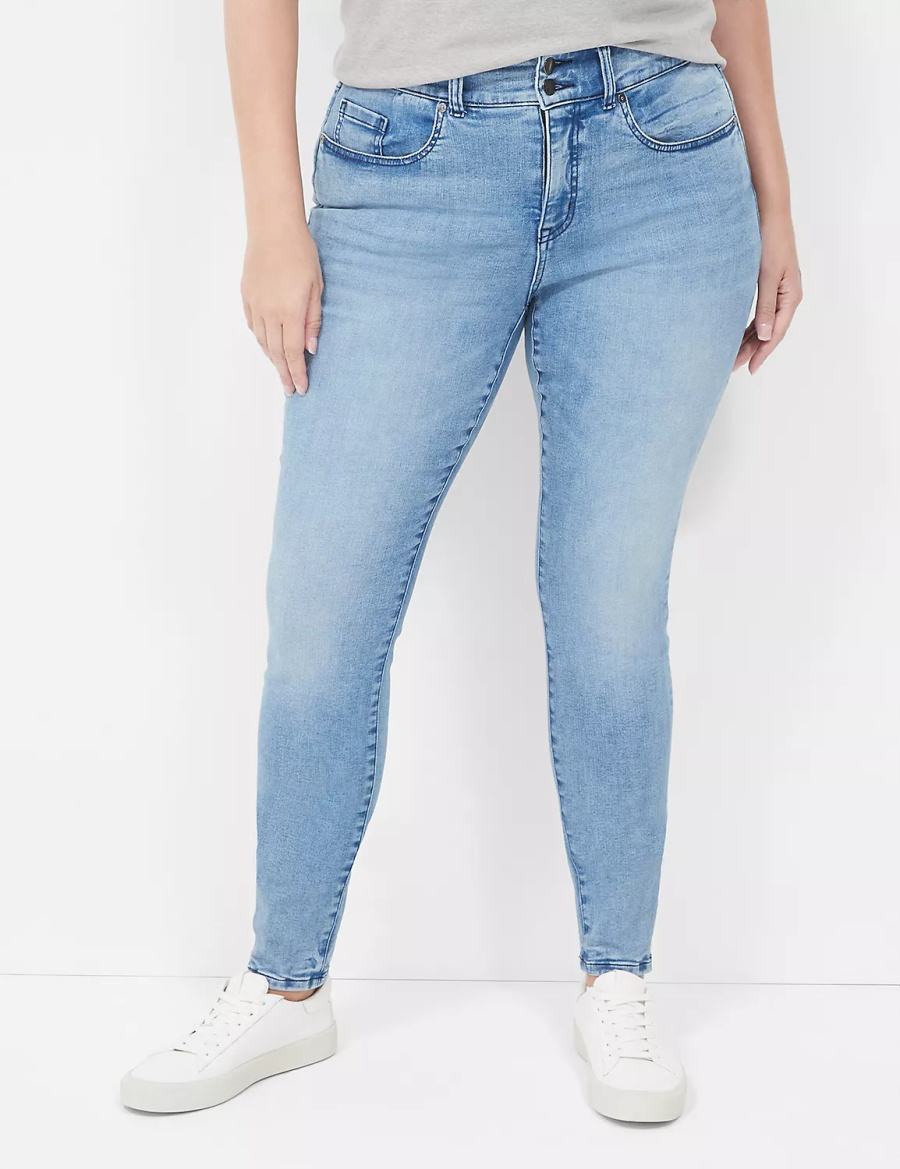 Light Blue Lane Bryant Tighter Tummy High-Rise Skinny Women Jeans | NXV1218UM