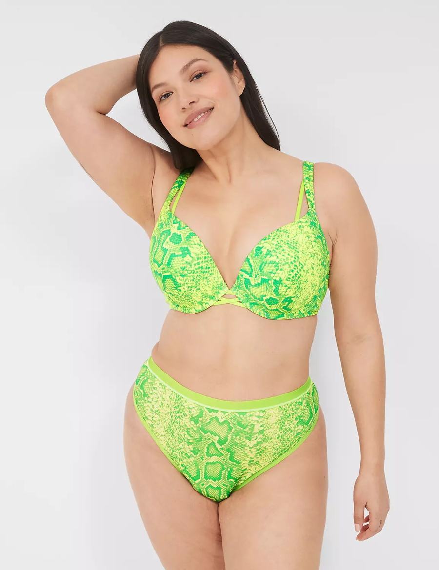 Light Green Lane Bryant Boost Plunge Women Bralettes | CHH3746IV