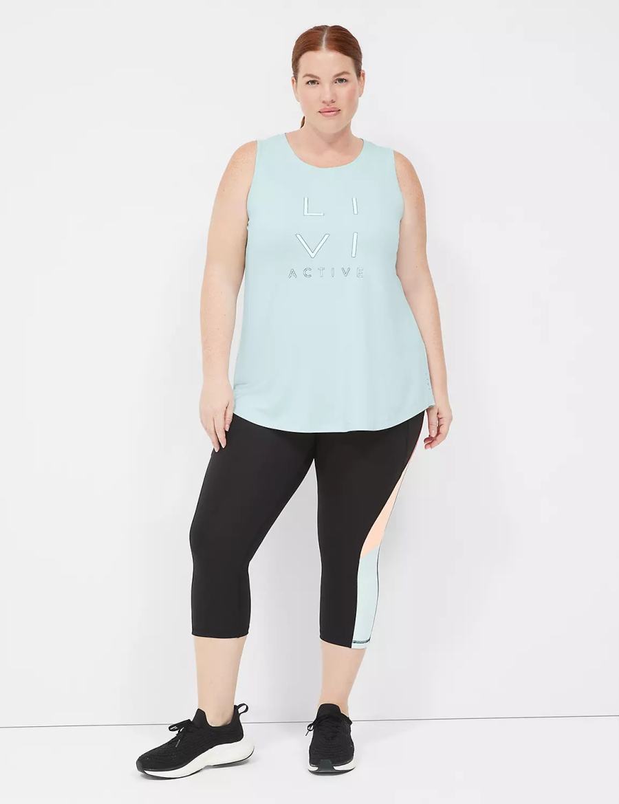 Light Green Lane Bryant LIVI Recycled LIVI Soft Logo Graphic Women Tank Top | UEY91BT