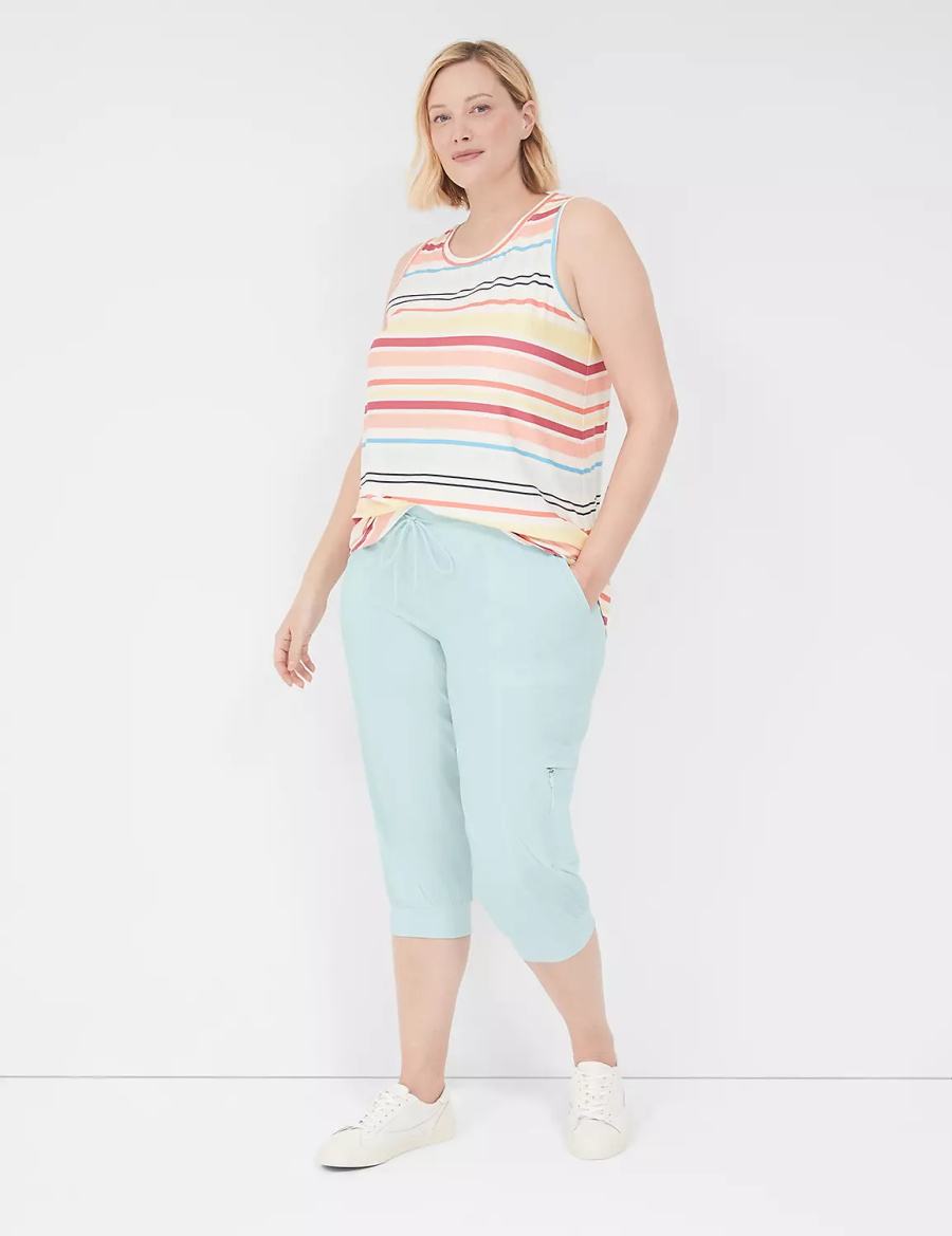 Light Green Lane Bryant LIVI Stretch Woven Capri Women Joggers | JCX2269RU